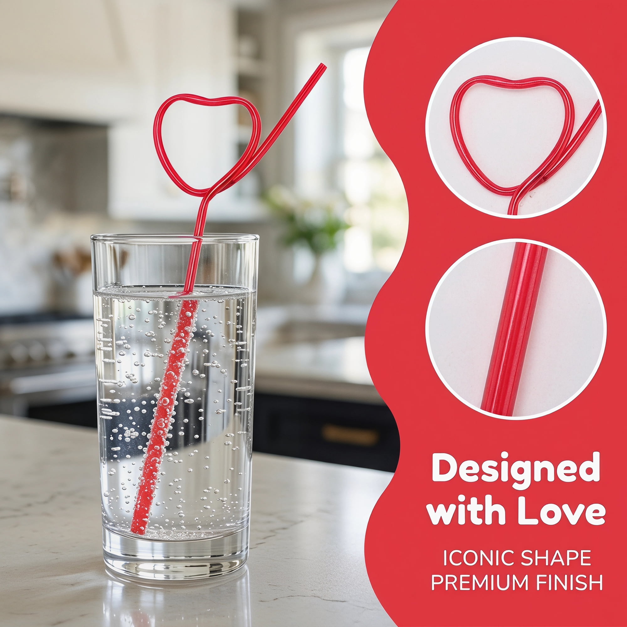Unique Bargains 12Pcs Plastic Solid Color Long Drinking Straws Bright Red