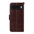 thumbnail image 4 of For Google Pixel 10 Pro XL / Pixel 9 Pro XL Vintage Leather Wallet Case For Women Men Multi-Card Slots Hidden Button Pocket Detachable Shoulder Strap ,Shockproof Phone Case,Brown, 4 of 10