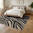 thumbnail image 3 of ODIKA 6'x9' Washable Area Rug Geometry Style With Bold Modern Line Motif Abstract Animal Inspired Playful for Dining Room, Under Table, Office Décor, Non-Slip Chair-Friendly, 3 of 7