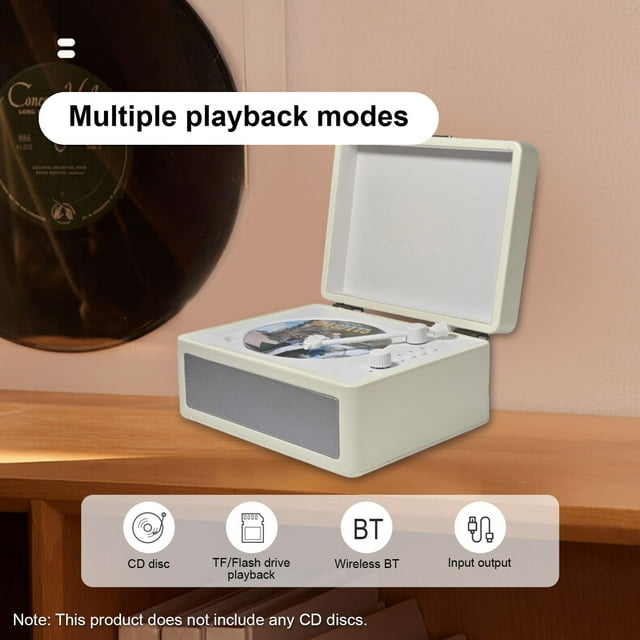 Portable Desktop CD Player 20.5 X 16.5 X 10cm HiFi Sound Speakers for Use At Home, Car