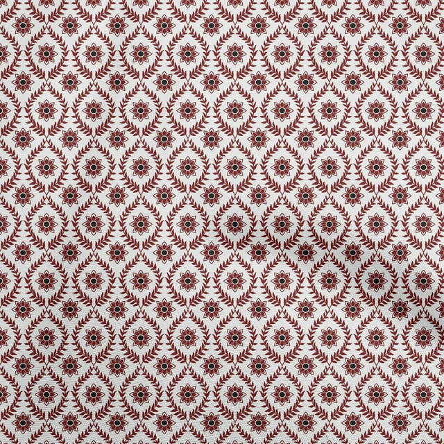 oneOone Viscose Jersey White Fabric Asian Ikat Craft Projects Decor Fabric Printed By The Yard 60 Inch Wide