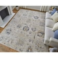thumbnail image 2 of Feizy Pasha Transitional Floral & Botanical, Taupe/Ivory/Blue, 2' x 3' Accent Rug Stain Resistant Pet & Kid Friendly Bohemian & Eclectic Distressed Floor Rug for Living room Bedroom, 2 of 9