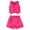 Hot Pink, variant on Gaexia Girls Summer Outfit Vest Tank Top Shorts Belt Three Piece Tween Casual Solid Color Youth Apparel Playful Lightweight Breathable Comfortable Attractive Set