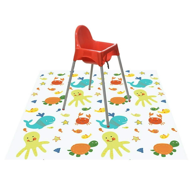 Baby Splat Mat for Under High Chair/Arts/Crafts,Waterproof,Washable Splash  Spill Mat,Reusable Under Highchair Floor Protector Mat for Eating Mess