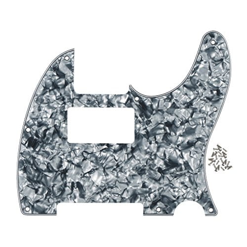 4Ply Grey Pearl FLEOR 8 Hole Tele Pickguard Guitar Humbucker Pick Guard HH with Screws Fit USA/Mexican Fender Standard Telecaster Part 