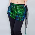 thumbnail image 3 of Toalla de cintura para mujer, estilo casual, con lentejuelas y borlas, para danza del vientre, danza india, poliéster, 3 of 5