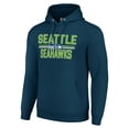 thumbnail image 2 of Unisex Starter Navy Seattle Seahawks Team Mesh Print Graphic Tri-Blend Pullover Hoodie, 2 of 3