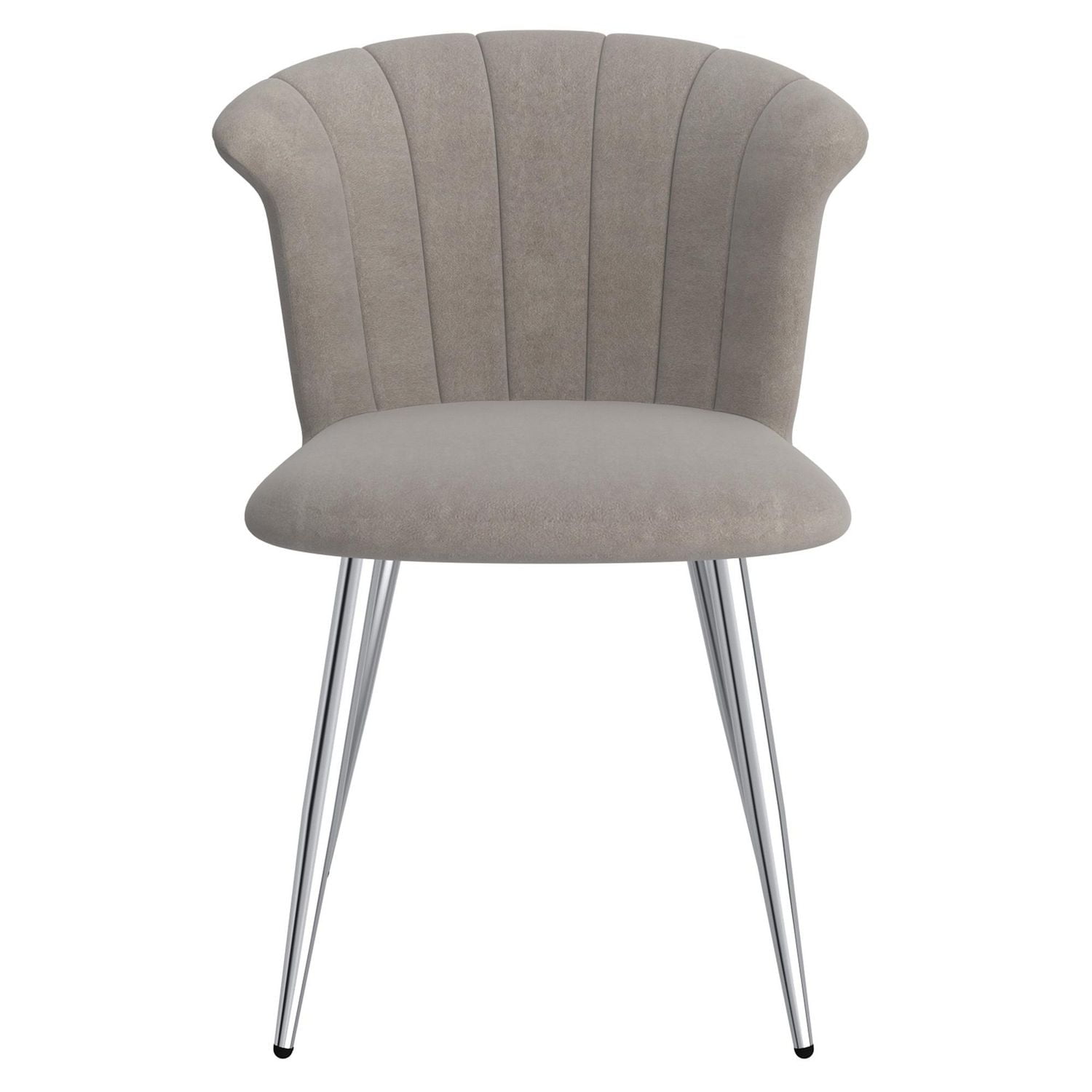 Set of 2 Modern Velvet & Metal Side Chair in Grey