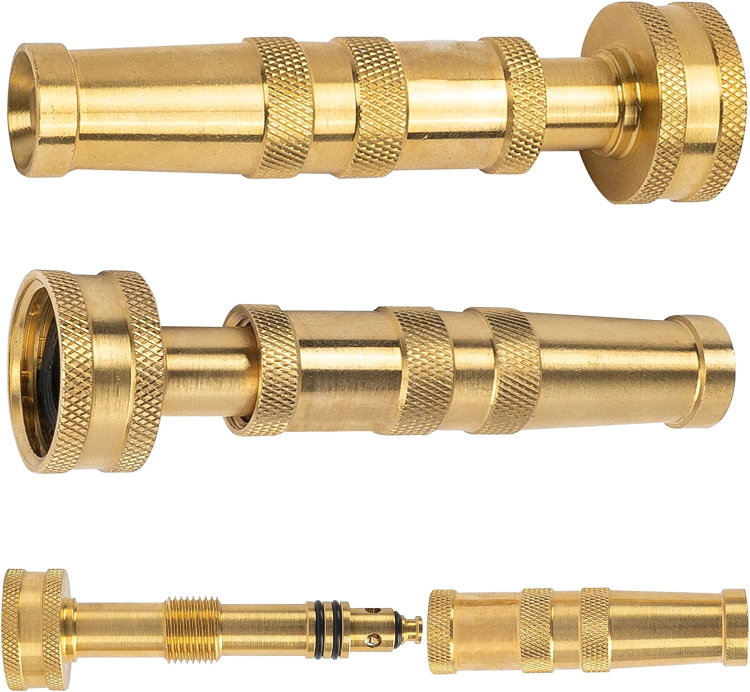 Garden Hose Aluminum Repair Kit 4 Inch Twist Brass Jet Nozzle Bundle