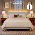thumbnail image 5 of Bestier Corduroy Upholstered King Bed Frame with Adjustable Headboard, Platform Bed Frame with LED Light, Solid Wood Slats, No Box Spring Needed, Gray, 5 of 9