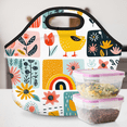 thumbnail image 6 of Herdesigns Boho Neoprene Lunch Bag, Chicken Rainbow Insulated Lunch Box for Women Men Washable Lunch Tote Soft Lunch Container With Zipper for Work Picnic Travel, 6 of 7