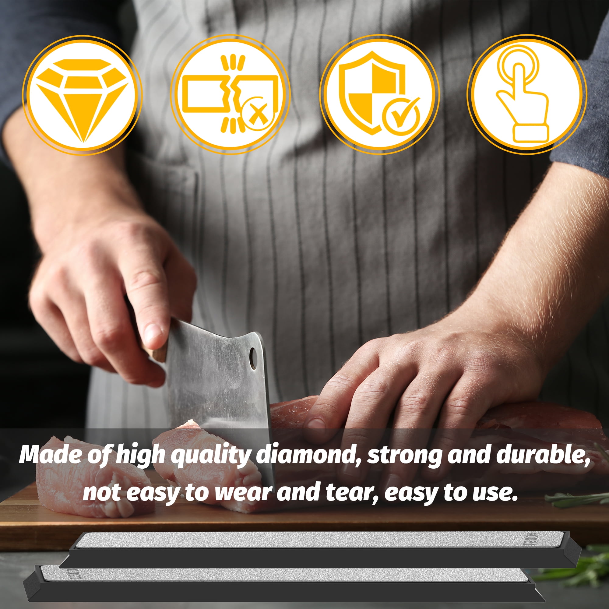 6 PCS Diamond Knife Sharpening Stones Set, Diamond Plates Kit for XARILK type Sharpeners System, 180# 400# 800# 1500# 2000# 3000# Grit