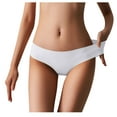 thumbnail image 2 of ZSQDM 3PC Women's Non-Trace Ice Silk Breathable Midwaist Solid Color Underwear White M, 2 of 3