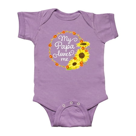 

Inktastic My Papa Loves Me with Sunflower Wreath Gift Baby Boy or Baby Girl Bodysuit
