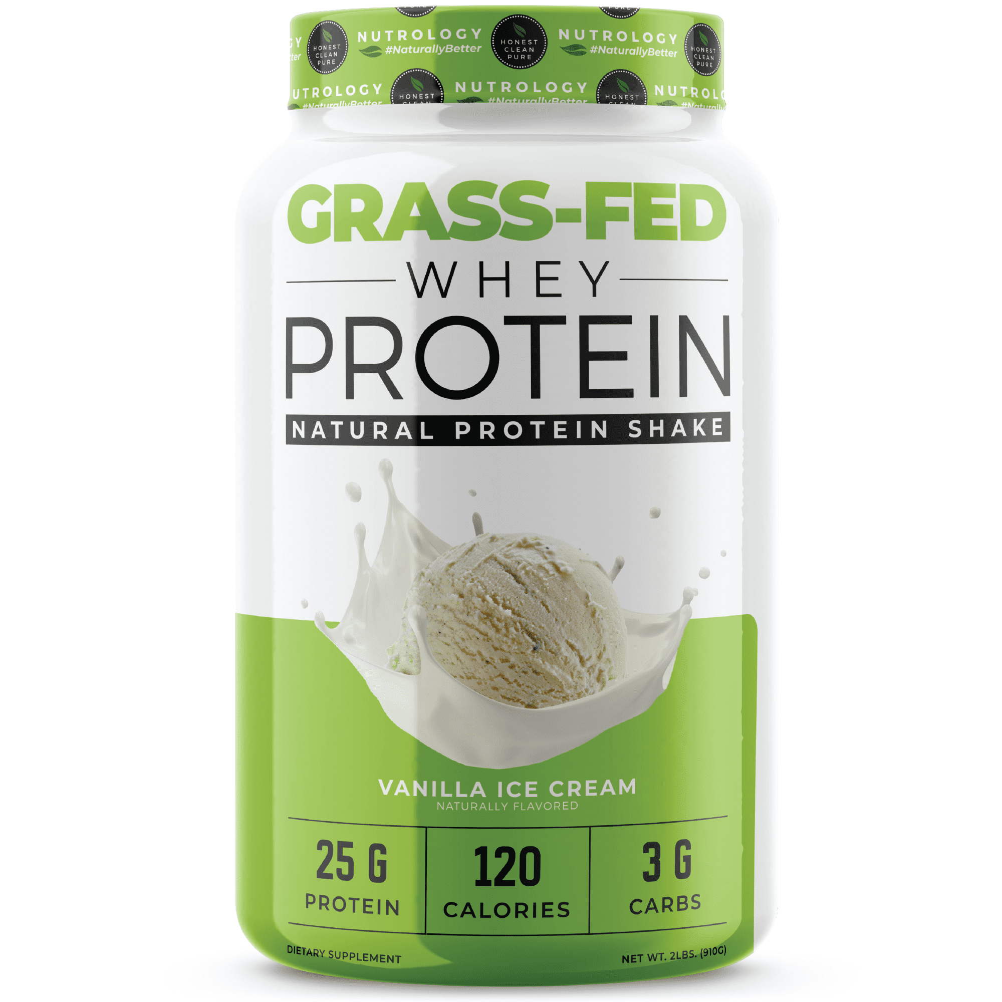 Grass-Fed Whey Protein – Non-GMO - Cold Processed Grass-Fed Whey Protein – Lean Muscle, Weight Management, Recovery, Healthy Aging – Boost Performance – Vanilla Ice cream (28 servings)