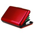 thumbnail image 1 of Queilt Red Mini RFID Aluminum Wallet Credit Cards Holder Business Card Case Metal ID Case for Men Women., 1 of 5