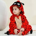 thumbnail image 4 of Eltusu Baby Girls Flannel Jumpsuits, Soft Long Sleeve Cosplay Warm Winter Rompers Red Size 3 Months-5 T, 4 of 6