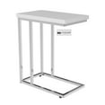 thumbnail image 2 of Lavish Home C-Shaped Sofa Side Table - Modern End Table, Laptop Tray, or Compact Bedside Nightstand, White/Silver, 2 of 6