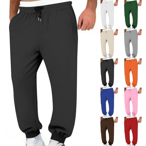 Olyvenn Double Waisted Sweatpants Women Drawstring Cargo Sweatpants Unisex Baggy Straight Leg Pants with Pockets Casual Joggers Black XXL