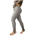 thumbnail image 2 of Women's Plus Size Tights, 80g Faux Sheer Thermal Leggings, Lightweight Opaque Footed Pantyhose for Everyday Wear, Tummy Control Yoga Pants-Gray, 2 of 9