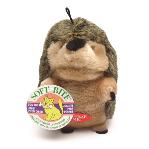 Petmate Aspen Pet 53383 Plush Squeaker Hedgehog Dog Toy, MultiColor