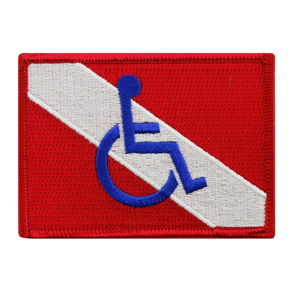Disabled Diver Embroidered Iron-on Scuba Diving Flag Patch