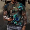 thumbnail image 2 of Camiseta de diario unisex para hombre, estampado gráfico en 3D, estampado de caballos, manga corta, blusa informal Pompotops oipoqjl4706, 2 of 9