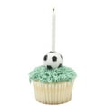 thumbnail image 3 of Birthday Candle Soccer Ball Candle Holder Set, 6-Pack with White Spiral Candles, Sports Theme Cake Decoration for Parties and Birthdays, 3 of 4