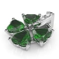 thumbnail image 2 of 4 Leaf Clover Shamrock Lab-Created Emerald Diamond Pendant In 14k White Gold, 2 of 5