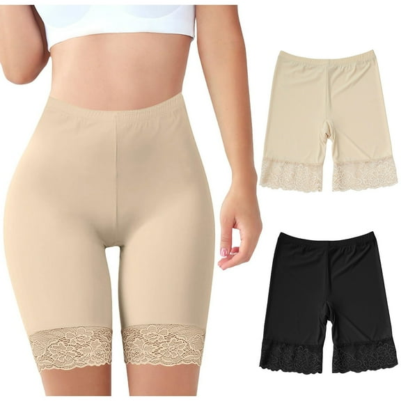 Wdfiry 2 Pack Slip Shorts for Women Under Dress,Anti Chafing Seamless Smooth Boyshorts Buttlift Panties Boxer Briefs for Women