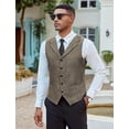 thumbnail image 4 of COOFANDY Black Vests Men Slim Fit Waistcoat Vest Notch Lapel Dressy Suit Vests, 4 of 6