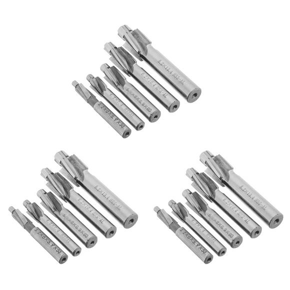 15Pcs HSS Counterbore End Mill M3-M8 Pilot Slotting Tool Milling Cutter Countersink End Mills