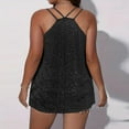 thumbnail image 3 of fatyb Womens Plus Size Sequin Tank Tops V Neck Sparkly Sleeveless T-Shirts Loose Glitter Club Party Tops, 3 of 7