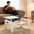 thumbnail image 3 of Modern Clear Rectangle Glass Coffee Table - Stylish Center Side Table for Living Room Furniture, 3 of 8