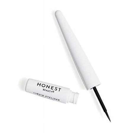 Honest Beauty Longlasting Vegan Liquid Eyeliner | Smudge + Flake Proof, Precise Application | Hypoallergenic, Plant-Derived, EWG Verified + Cruelty Free | Black, 0.58 fl oz