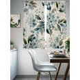 thumbnail image 4 of Spring Flowers Sheer Curtains 63 Inch Length 2 Panels Set Window Treatments, Watercolor Floral Leaves Botanical Beige Rod Pocket Semi Curtains for Living Room/Bedroom/Kitchen Décor, 104"W x 63"L, 4 of 7