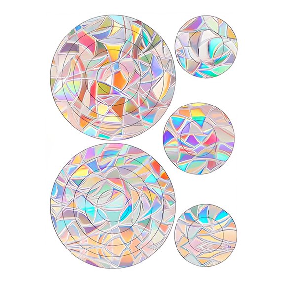 Unique Bargains Non-Adhesive Reusable Rainbow Window Stickers Light Blue Ring-Shaped