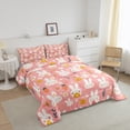 thumbnail image 3 of Ensemble de Douillette Simple Cartoon Rabbit Rose Animaux Ensemble de Literie Mignon, Douillette à Thème Rabbit Kawaii pour Enfants Garçons Filles Literie Imprimée Carotte Ensembles de Douillette, 3 of 7
