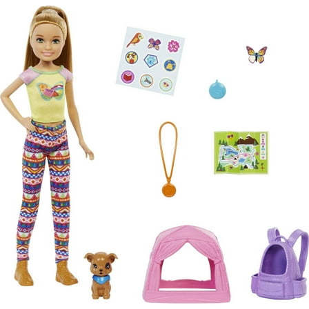 Barbie It Takes Two Stacie Camping Doll with Pet Puppy & Accessories, 3 to 7 Year Olds