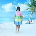 thumbnail image 5 of HILEELANG Girls Cotton Color Block Dress – 100% Soft Cotton Summer Sundress with Ruffle Sleeves, Multi-Color, Sizes 2T-12, 5 of 5