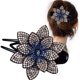 thumbnail image 1 of Pinzas para el cabello con flores de diamantes de imitación, elegantes pinzas para el cabello curvadas para mujeres y niñas, 1 of 8