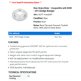 thumbnail image 2 of Rear Brake Rotor - Compatible with 2008 - 2014 Dodge Avenger 2009 2010 2011 2012 2013, 2 of 2