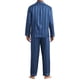 thumbnail image 3 of Pijama casual de 2 piezas de satén de manga larga a rayas para hombres INSPIRE CHIC, Día del Padre, color azul marino, 3 of 6