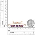 thumbnail image 3 of 18K Rose Gold Plated Silver Purple Amethyst and White Lab Grown Diamond Tennis Bracelet for Women (3.56 Cttw, Cushion Checkerboard 6MM, Gemstone Birthstone, Fully Adjustable up to 9 inch), 3 of 4
