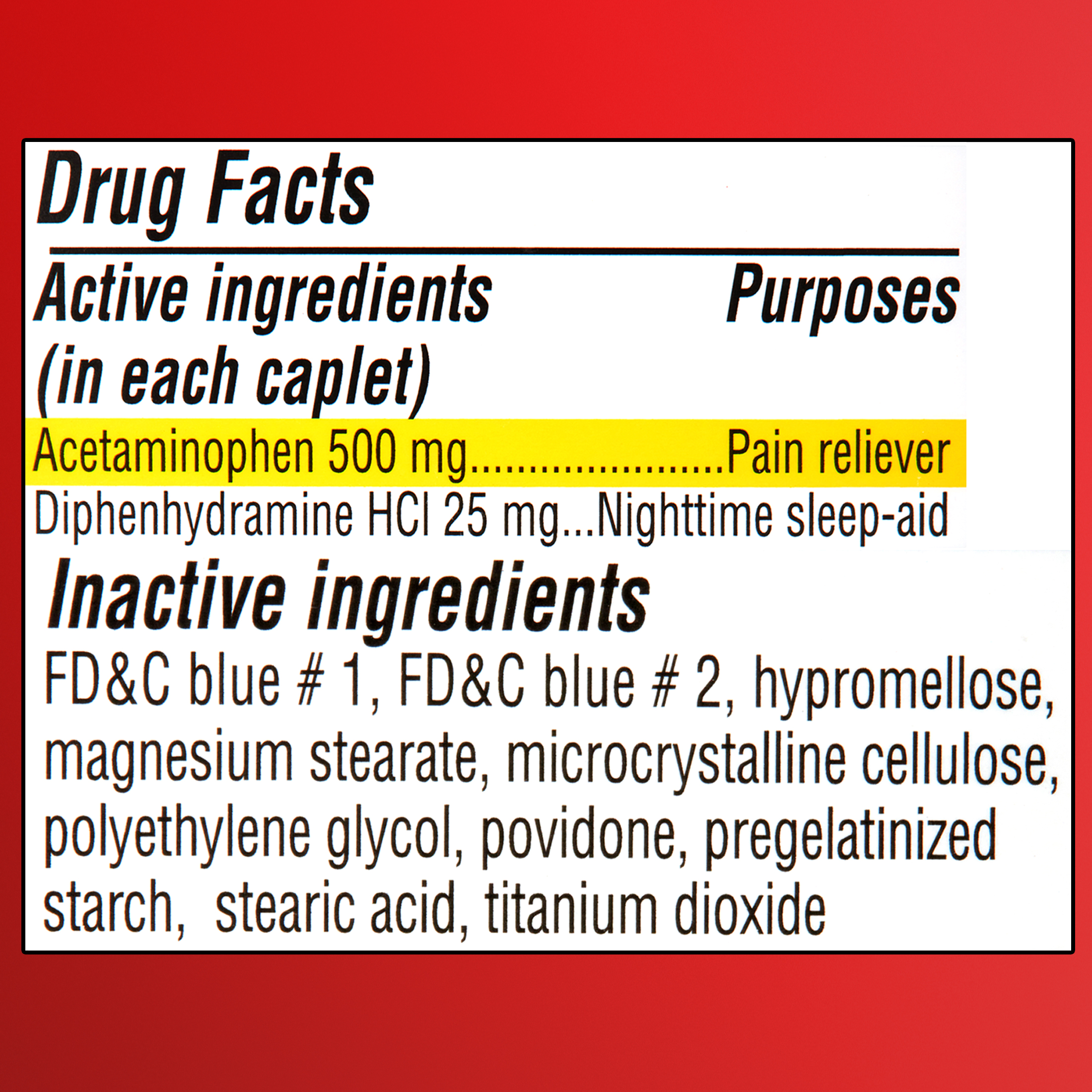 Equate Extra Strength Tylenol PM Comparar: Acetaminofén 500mg/Difenhidramina 25mg, 24 unidades 6
