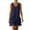 Navy, variant on Women's Cotton Linen V Neck Sleeveless Mini Dress Babydoll Summer Cute Layered Ruffle Swing Tank Dress