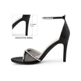 thumbnail image 2 of BLISSFUL STEP Rhinestone Ankle Strap Heel Open Toe Stiletto Heels Sandals for Women Black (Size 11), 2 of 7