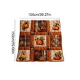 thumbnail image 2 of Dpityserensio Fall Pumpkin Maple Plaid Flannel Quilted Throw Blanket Sofa Bed Decor 39.3×59in, 2 of 5