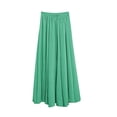 thumbnail image 4 of Women’s A-Line Midi Skirts Casual Elastic High Waist Flowy Swing Beach Boho Free Size Long Skirt Mint Green A Free Size, 4 of 7