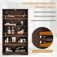 thumbnail image 5 of Costway Bathroom Storage Cabinet Linen Storage Cabinet with Doors and Adjustable Shelves Brown, 5 of 7